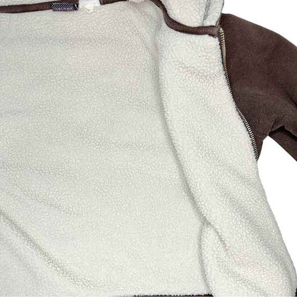 Vintage 2000s Volcom Chocolate Brown Fleece Hooded Zip Up Sweater - Picture 4 of 7